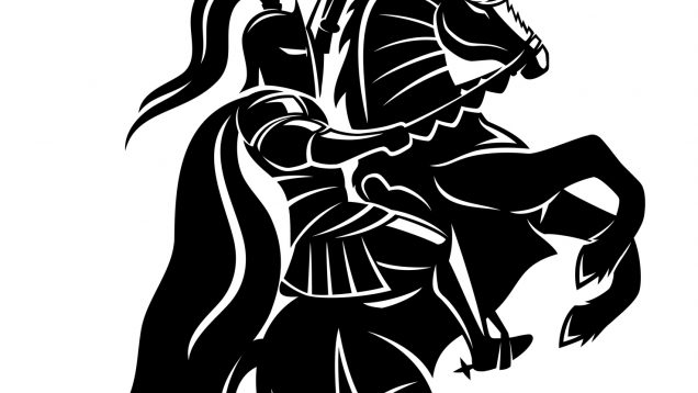 Ancient warrior on horseback.