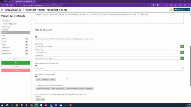 Basic Patient Safety Event Review