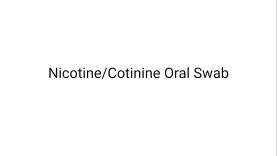 Nicotine Cotinine Oral Swab