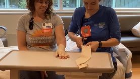 Doning an Edema Glove
