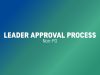 Leader Approval – Process Non-PO