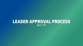 Leader Approval – Process Non-PO