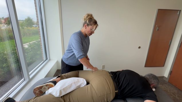 Anterior Medial Hip Mobilization Prone Figure 4