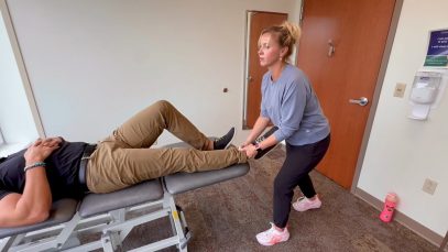 Hip Distraction Supine with Modifications for Handhold